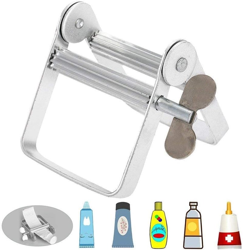 woobles Toothpaste Tubes Press Slider Quetsch, Aluminum Rolling Tube Toothpaste Squeezer Cream Tube Squeezer Seat Holder Stand Toothpaste Squeezer Metal Toothpaste Tube Squeezer Paint Tube - Image 1
